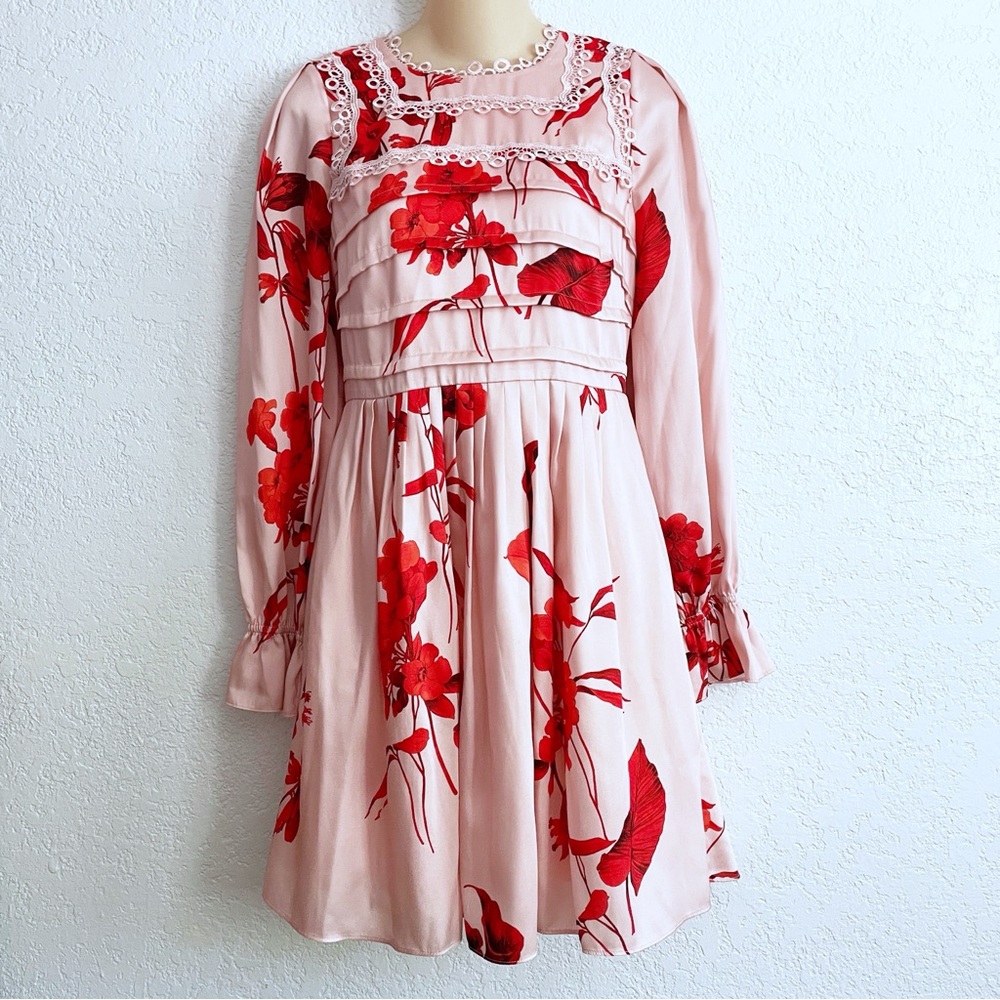 Ted Baker London Blush and Scarlet Floral Mini Dress - Picture 2 of 9